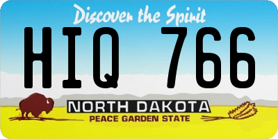 ND license plate HIQ766
