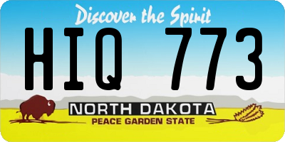 ND license plate HIQ773