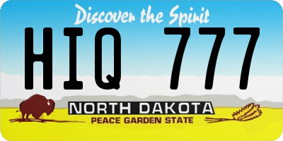 ND license plate HIQ777