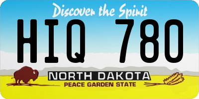 ND license plate HIQ780