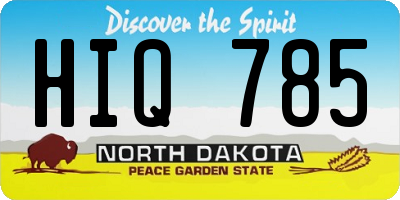ND license plate HIQ785