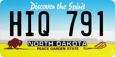 ND license plate HIQ791