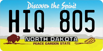 ND license plate HIQ805