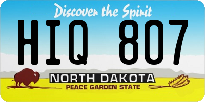 ND license plate HIQ807