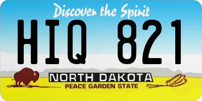 ND license plate HIQ821