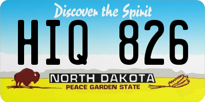 ND license plate HIQ826