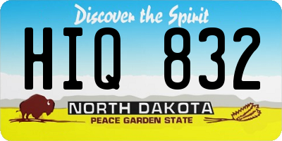 ND license plate HIQ832