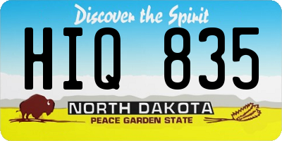 ND license plate HIQ835