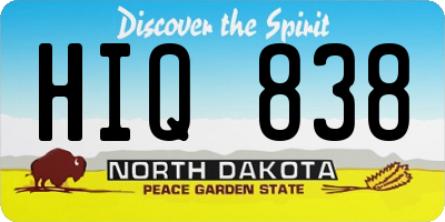 ND license plate HIQ838