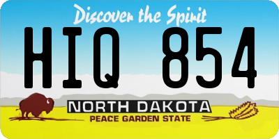 ND license plate HIQ854