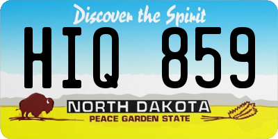 ND license plate HIQ859