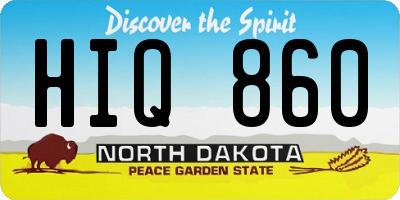 ND license plate HIQ860