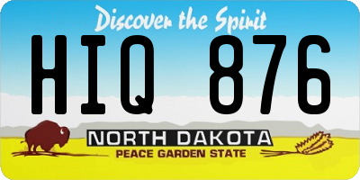 ND license plate HIQ876