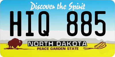 ND license plate HIQ885