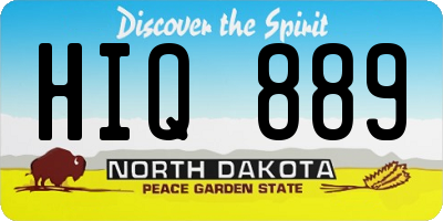 ND license plate HIQ889
