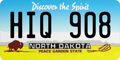 ND license plate HIQ908