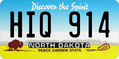 ND license plate HIQ914