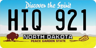 ND license plate HIQ921