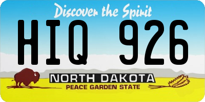 ND license plate HIQ926