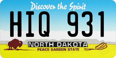 ND license plate HIQ931