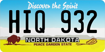 ND license plate HIQ932