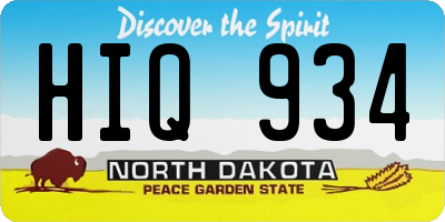 ND license plate HIQ934