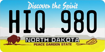 ND license plate HIQ980