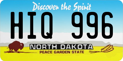 ND license plate HIQ996