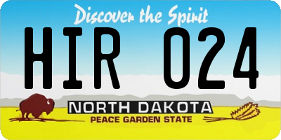 ND license plate HIR024
