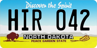 ND license plate HIR042