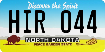 ND license plate HIR044