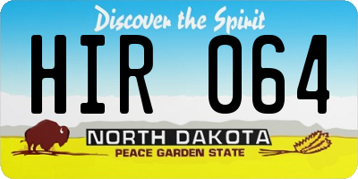 ND license plate HIR064