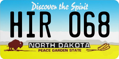 ND license plate HIR068