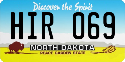 ND license plate HIR069