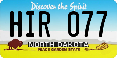 ND license plate HIR077
