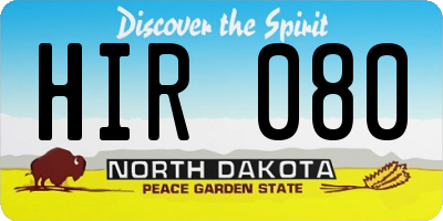 ND license plate HIR080