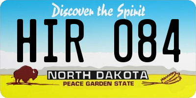 ND license plate HIR084