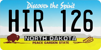 ND license plate HIR126