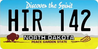 ND license plate HIR142