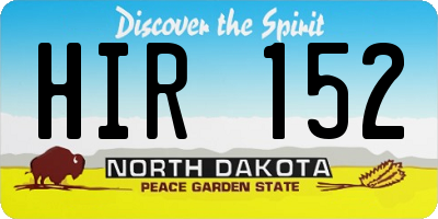 ND license plate HIR152