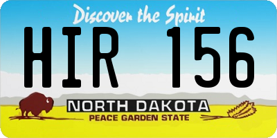 ND license plate HIR156