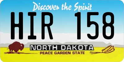 ND license plate HIR158