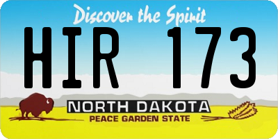 ND license plate HIR173