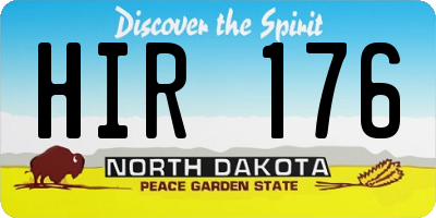 ND license plate HIR176