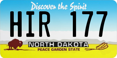 ND license plate HIR177