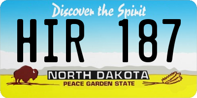 ND license plate HIR187