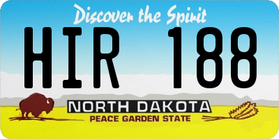 ND license plate HIR188