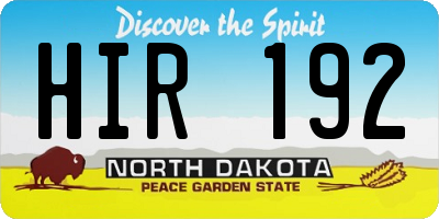 ND license plate HIR192