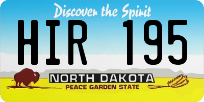 ND license plate HIR195