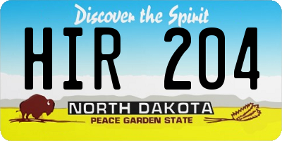 ND license plate HIR204